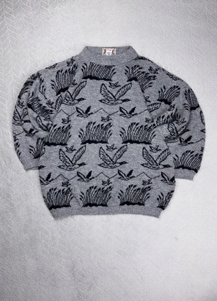 Pull d'hiver Vintage Taille 3XL - Col ras de cou à motif 90's - Gris, marque: Vintage Dressing, état: Très bon état, taille: XXXL, 19,90 €, 21,60 € Protection acheteurs incluse