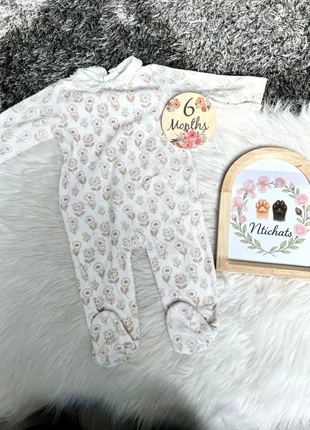 Pyjama Bouts'chou 6 Mois - Velours Fleuri & Col Volanté Rétro, brand: Bout'chou, condizioni: Ottime, taglia: 3-6 mesi / 62 cm, €3.00, €3.85 include la Protezione acquisti