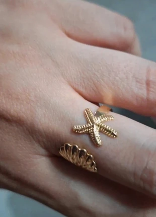 Anillo estrella de mar nuevo color dorado ajustable / squillo / anel / anneau / ring, état: Neuf sans étiquette, taille: Ajustable, 8,00 €, 9,10 € Protection acheteurs incluse