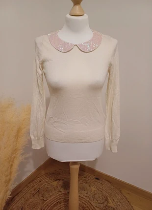 Pull fin crème avec col claudine - H&M - T.XS/S (34/36), marke: H&M, zustand: Sehr gut, größe: XS / 34 / 6, 6,00 €, 7,00 € beinhaltet Vinted-Käuferschutz Pro