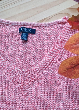 CHAPS Denim 100% Cotton V-Neck Sweater - Salmon Pink Marled Knit - Size Large, brand: CHAPS, condition: Good, size: L / 12, £1.99, £2.79 includes Buyer Protection