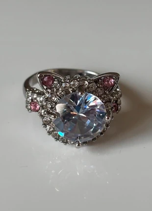 Bague argenté à strass rose vintage y2k coquette en forme de chat cute très bon état, marque: COQUETTE, état: Très bon état, taille: 16,5 mm, 15,00 €, 16,45 € Protection acheteurs incluse