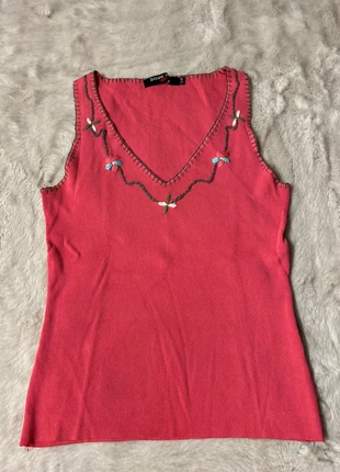 Blouse Bisou d’ève Tricot Viscose & Élasthanne – Taille M – Rose Barbie – Fleurs Brodées – Y2K, marque: Bisou d'eve, état: Neuf sans étiquette, taille: M / 38 / 10, 3,00 €, 3,85 € Protection acheteurs incluse