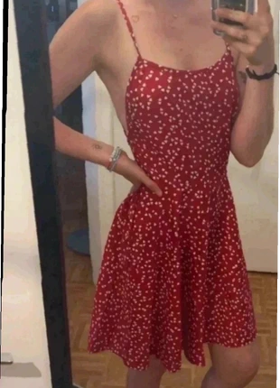 Robe dos nu rouge à motifs blancs - Taille S, condition: New without tags, size: S / 36 / 8, €22.00, €23.80 includes Buyer Protection