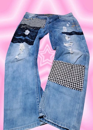 ●desigual y2k patchwork lace jeans tg 30 (44) full front+back design●, marque: Vintage Dressing, état: Très bon état, taille: L / 40 / 12, 54,99 €, 58,44 € Protection acheteurs incluse