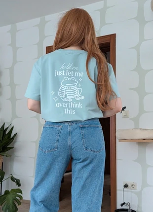 Silly Frosch Graphic Tee hellblau Hold on let me overthink this Frog Shirt Mental Health Türkis, brand: Graphic Tee, condizioni: Ottime, taglia: M / IT 42 / EU 38, €28.00, €30.10 include la Protezione acquisti