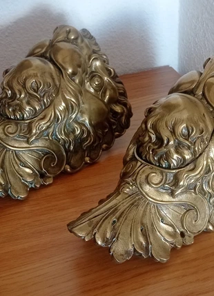 Paire de passe boules tête de lion receveur de billard en bronze 19ème, marque: ancien, état: Bon état, 320,00 €, 336,70 € Protection acheteurs incluse