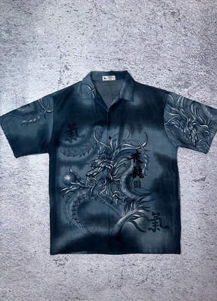 Y2K Japanese Dragon Shirt Vintage Style Button-Up, marke: Vintage Dressing, zustand: Sehr gut, größe: XXL, 15,00 €, 16,45 € inklusive Vinted-Käuferschutz