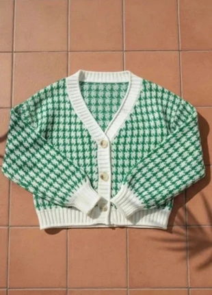 Veste cardigan vert à carreaux, boutons, taille M, look preppy rétro chic, brand: Ysera, condition: Very good, size: M / 38 / 10, €41.99, €44.79 includes Buyer Protection Pro