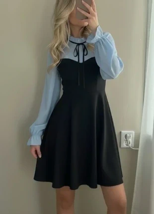 Robe élégante bleu avec col et nœud, marke: Atelier Vey London, zustand: Neu, größe: L / 40 / 12, 33,00 €, 35,35 € inklusive Vinted-Käuferschutz