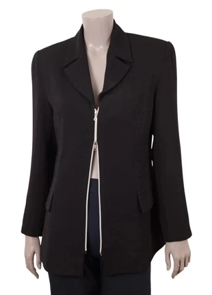 Veste zippée noire à col tailleur – coupe droite – taille 40 (M), brand: Vintage Dressing, condizioni: Ottime, taglia: M / IT 42 / EU 38, €20.00, €21.70 include la Protezione acquisti