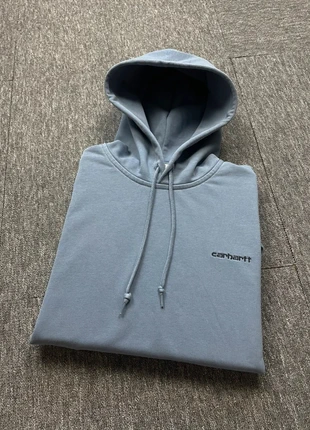Pull à capuche, hoodie, Sweat épais Carhartt bleu avec logo noir sur la poitrine taille S, marca: Carhartt, estado: Muy bueno, tamaño: S, 38,00 €, 40,60 € Protección al comprador incluida