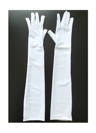 Gants longs blancs satinés brillants mi-bras mariage soirée rétro vintage burlesque déguisement, condition: New with tags, size: One size, €8.50, €9.63 includes Buyer Protection