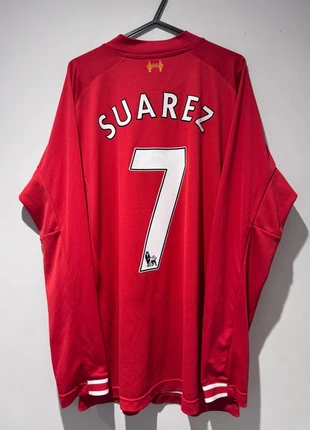Liverpool 2013/14 home long sleeve football shirt #7 Luis Suarez, brand: Warrior, condition: Very good, size: L, £65.00, £68.95 includes Buyer Protection