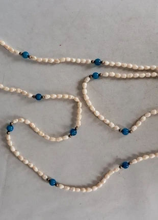 Zilver zoetwaterparels zoetwaterparel en glaskralen ketting, merk: ZILVER, staat: Goed, € 12,50, € 13,83 inclusief Kopersbescherming