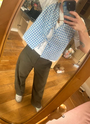 Blue gingham front tie waistcoat, condition: New without tags, size: M / 10, £12.99, £14.34 includes Buyer Protection Pro