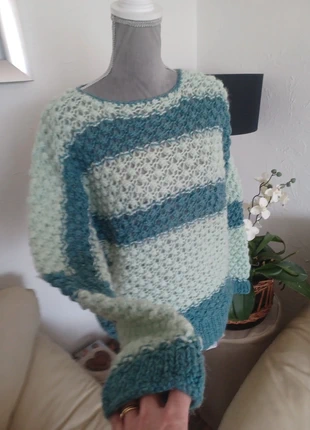 Joli pull fait mohair grosse maille vert tendance taille 42🌿, brand: Fait Main, condition: New without tags, size: XL / 42 / 14, €34.00, €36.40 includes Buyer Protection