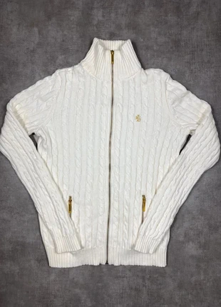 Pull d'hiver Ralph Lauren Full Zip Torsadé en maille | Blanc Logo Brodé | Taille XS 34 Femme, marque: Ralph Lauren, état: Très bon état, taille: XS / 34 / 6, 35,00 €, 37,45 € Protection acheteurs incluse