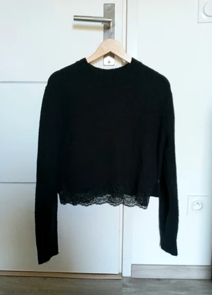 Pull d'hiver noir dentelle Cache Cache, brand: Cache Cache, condizioni: Ottime, taglia: M / IT 42 / EU 38, €14.00, €15.40 include la Protezione acquisti