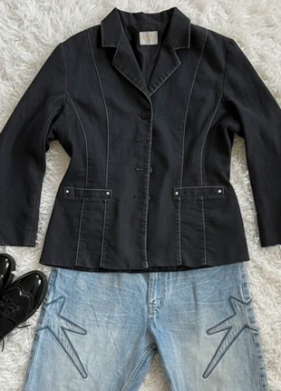 Veste/Blazer Noir Daxon Cintrée avec Surpiqûres Contrastantes, marque: Daxon, état: Très bon état, taille: L / 40 / 12, 8,00 €, 9,10 € Protection acheteurs incluse