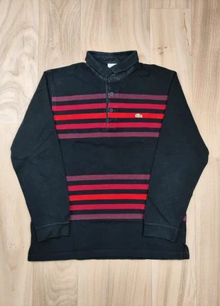 Polo à manches longues, Lacoste crocodile brodé, rayé noir bordeaux, col en velours, taille M homme, marque: Lacoste, état: Très bon état, taille: M, 15,00 €, 16,45 € Protection acheteurs (Pro) incluse