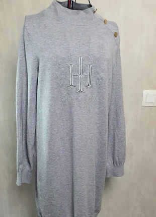 Robe Pull Tommy Hilfiger M Monogramme Brodé Col Montant Boutons Dorés Maille, brand: Tommy Hilfiger, condition: Very good, size: M / 38 / 10, €35.00, €37.45 includes Buyer Protection