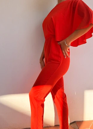 Coral Orange Jumpsuit – Perfect for Christmas Dinner, état: Très bon état, taille: S / 36 / 8, 6,00 €, 7,00 € Protection acheteurs incluse