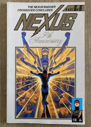 Nexus #50 💥 Nexus/Badger Crossover | Embossed Logo | 1988 | First Comics US, estado: Muy bueno, 6,90 €, 7,95 € Protección al comprador Pro incluida