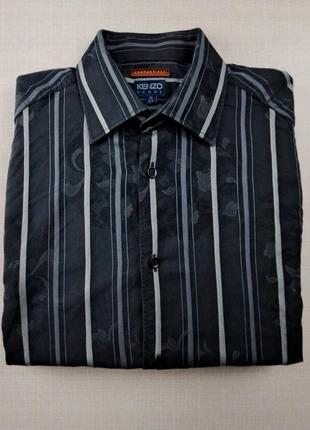 Chemise Kenzo Cofort Fit longue manche lignée motif fleur ton noir taille 39 coton, marque: Kenzo, état: Bon état, taille: S, 15,00 €, 16,45 € Protection acheteurs incluse