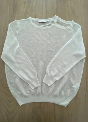 Top manches longues en maille transparente Sandro | Blanc | Taille 2, marque: Sandro, état: Très bon état, taille: M / 38 / 10, 12,00 €, 13,30 € Protection acheteurs incluse