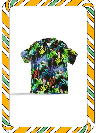 Chemise légère multicolore Pull & Bear motif graffiti – Taille S, brand: Pull & Bear, condition: Very good, size: S, €1.00, €1.75 includes Buyer Protection Pro