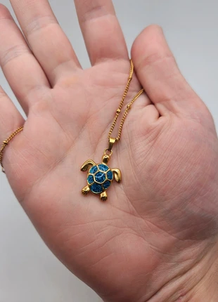 Stainless steel blauwe schilpad ketting, merk: Boutiek, staat: Nieuw zonder prijskaartje, € 5,95, € 6,95 inclusief Kopersbescherming Pro