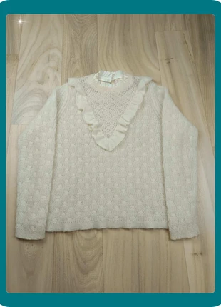 Pull Sézane T38 Blanc Ajouré Col Claudine amovible Style Romantique Élégant, brand: Sézane, condition: Very good, size: M / 38 / 10, €48.00, €51.10 includes Buyer Protection