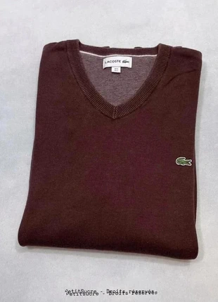 Pull Lacoste récent col en V Rouge Bordeaux Homme 100% Coton Old money - Taille L /225R, marque: Lacoste, état: Très bon état, taille: L, 49,00 €, 52,15 € Protection acheteurs (Pro) incluse