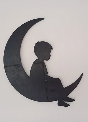 Decoración de pared “Niña/niño en la luna”, marque: Dach Store, état: Neuf sans étiquette, 5,00 €, 5,95 € Protection acheteurs incluse