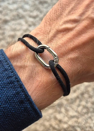 Bracelet corde paracorde marin mousqueton gris, marke: Studio Bohème, zustand: Neu, 6,99 €, 8,04 € beinhaltet Vinted-Käuferschutz Pro