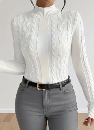 Pull col montant maille torsadée blanc, marca: ALUNA, estado: Muy bueno, tamaño: S / 36 / 8, 39,90 €, 42,60 € Protección al comprador incluida