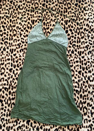 robe d’été verte à bretelles à nouer, marque: Vintage Dressing, état: Très bon état, taille: S / 36 / 8, 9,00 €, 10,15 € Protection acheteurs incluse