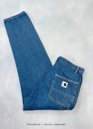 Jean Carhartt wip Bleu Marine W’ Pierce Pant 100% coton Jean Droit Knee - Taille S w27 #1308, merk: Carhartt, staat: Heel goed, maat: S / 36 / 8, € 49,00, € 52,15 inclusief Kopersbescherming Pro