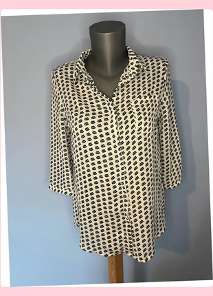 Chemise crème à motifs sacs à main bleus – It Hippie – Taille S, marque: it Hippie, état: Très bon état, taille: S / 36 / 8, 10,00 €, 11,20 € Protection acheteurs (Pro) incluse