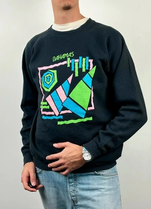 Pull/Crewneck/Knit Vintage 80s Made in USA Fruits or the loom imprimé Bahamas Noir Taille XL, brand: Vintage Dressing, condizioni: Ottime, taglia: XL, €20.00, €21.70 include la Protezione acquisti Pro