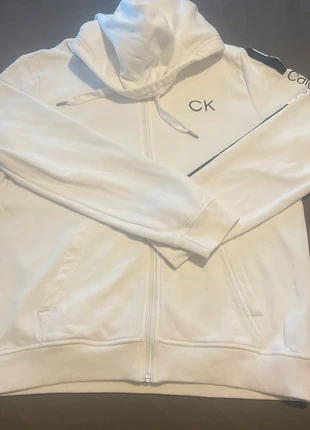 Sweat à capuche Calvin Klein blanc – Taille L, marque: Calvin Klein, état: Satisfaisant, taille: L, 18,00 €, 19,60 € Protection acheteurs incluse