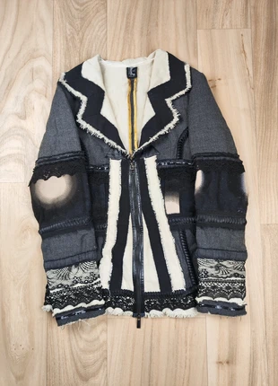 Veste zippée vintage, Y2K, Tricot Chic, très élégante, noire et beige, effet couture, taille M femme, marque: Tricot Chic, état: Très bon état, taille: M / 38 / 10, 69,00 €, 73,15 € Protection acheteurs (Pro) incluse