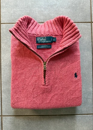 Pull Half zip 1/4 zip col camionneur Ralph Lauren | Taille L | Rose framboise | Logo brodé, marke: Ralph Lauren, zustand: Sehr gut, größe: L, 65,00 €, 68,95 € inklusive Vinted-Käuferschutz