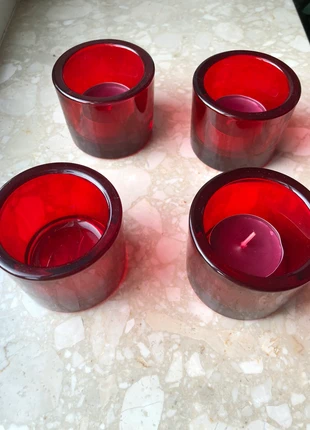 Set of 4 red glass candle holders, red cup tea light holders Christmas, marca: Light, estado: Nuevo sin etiquetas, 4,00 €, 4,90 € Protección al comprador incluida
