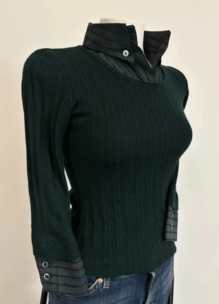 🌹 Roberto Verino | Jersey de Lana Blusa Integrada | Verde Oscuro |Talla S/M) | Muy bueno, brand: Roberto Verino, condizioni: Ottime, taglia: S / IT 40 / EU 36, €28.50, €30.63 include la Protezione acquisti