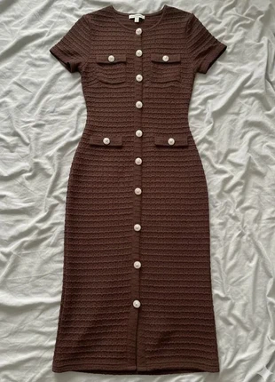 Robe Midi Marron Texturée #0007, estado: Muito bom, tamanho: M / 38 / 10, €44.99, €47.94 inclui Proteção do Comprador