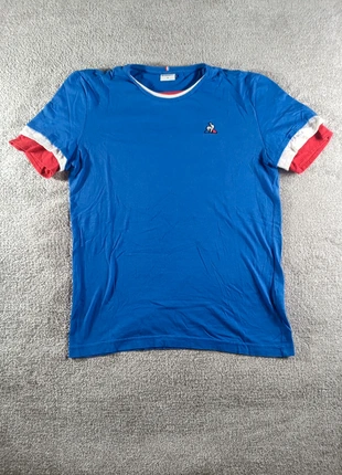 T-shirt Le Coq Sportif bleu tricolore – Taille M - 100% coton, marque: Le Coq Sportif, état: Très bon état, taille: M, 5,00 €, 5,95 € Protection acheteurs incluse