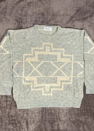 Pull Gris et Beige motif ethnic  Vintage, marca: Unionbay, estado: Bom, tamanho: L / 40 / 12, €12.00, €13.30 inclui Proteção do Comprador Pro