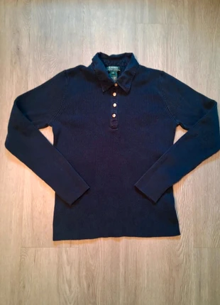 Vintage Ralph Lauren - Lauren trui – Donkerblauw – Maat S – Classic preppy sweater ., merk: Ralph Lauren, staat: Heel goed, maat: S / 36 / 8, € 15,00, € 16,45 inclusief Kopersbescherming
